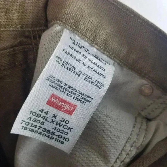 Wrangler Tan Men's Denim Jeans Sz 44 - Picture 5 of 5